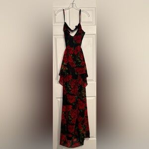 Sale! Forever 21 Red and Black Floral Maxi Dress